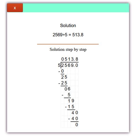 calculator for dividing with remainders